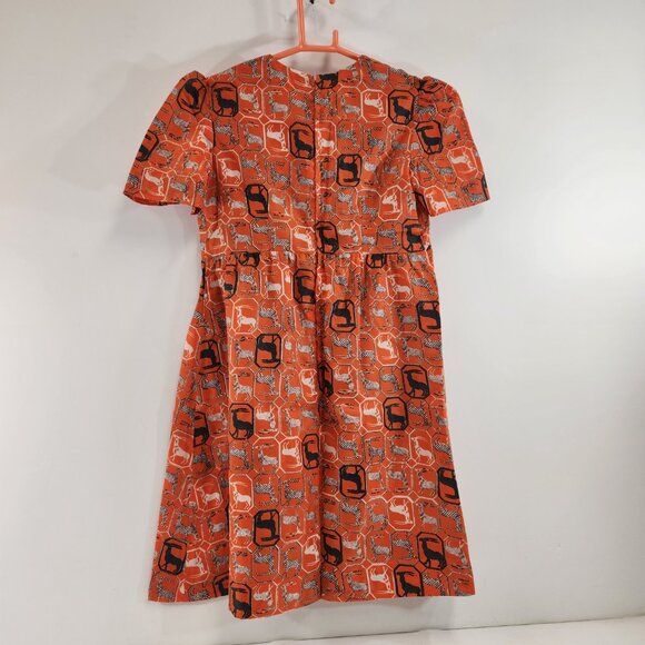 Handmade Year of the Rabbit Girls Orange Dress Vintage - Picture 4 of 8
